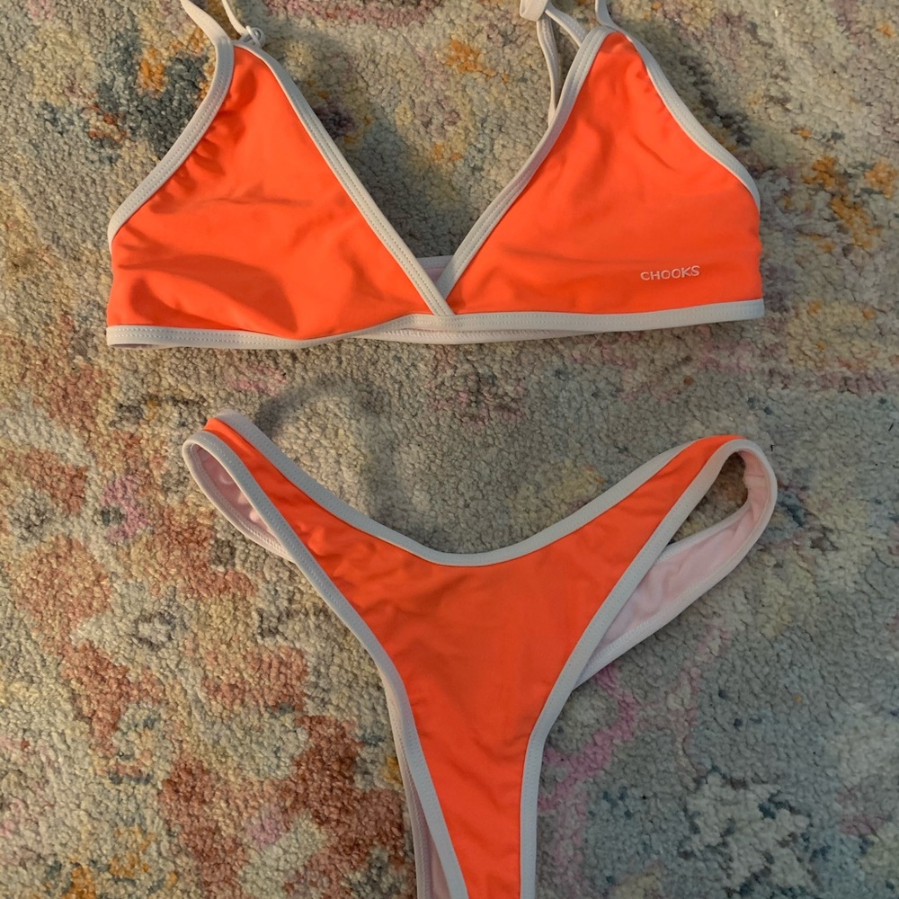 BoutineLA chooks LA orange crush bikini set
